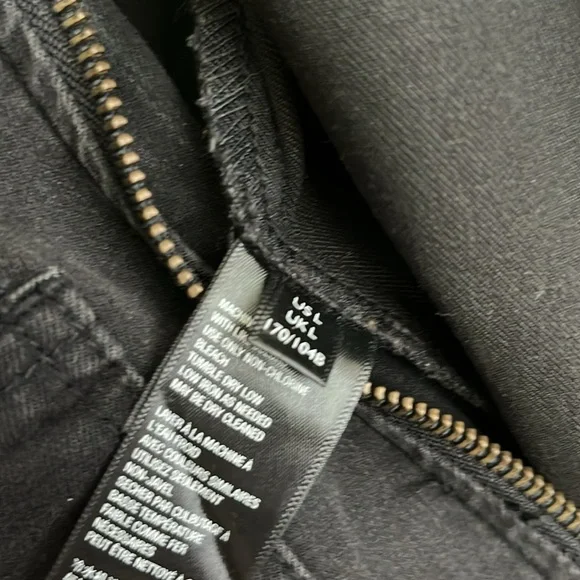 Free People Lennox Black Denim Utility Zip-Up Workwear Jumpsuit Women’s Large - Picture 7 of 10